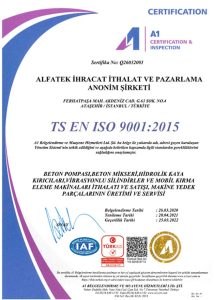 Alfatek kalite belgesi