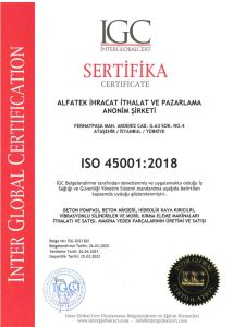 Alfatek kalite belgesi