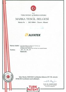 Alfatek kalite belgesi